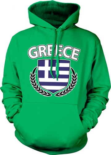 Greek Pride Greece Flag Hoodie Pullover Greece Olive Branch Crest