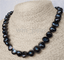 NEW Baroque 18/" 13-12 MM SOUTH SEA NATURAL black PEARL NECKLACE 14K GOLD CLASP