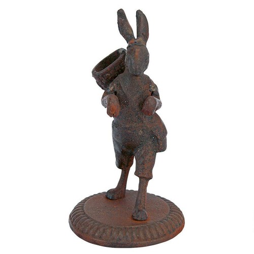 Bunny Rabbit Statue Home Statuary Figurines Easter Decor Matchstick Holder