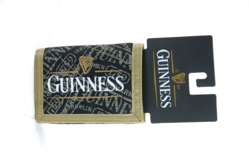 Men/'s Guiness Brewery Canvas Trifold Durable Black Gold Wallet