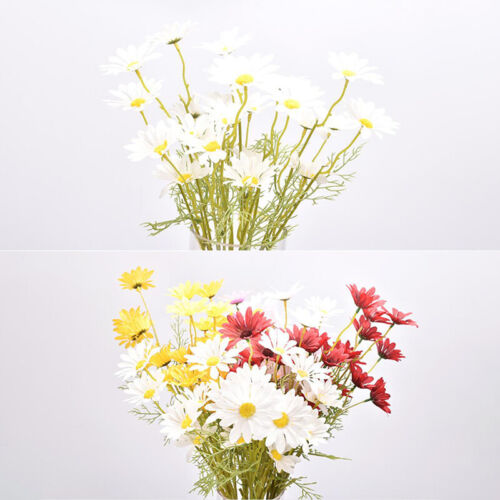 5 Heads Artificial Daisy Flowers Fake Chamomile Flowers Wedding Home US 