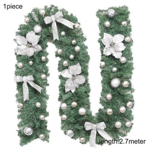 2.7M Luxury Christmas Garland Rattan with Lights Xmas Home Party Tree Decoration