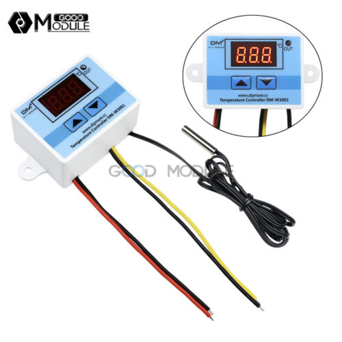 Digital 220V LED W3001 Temperature Controller Thermostat Switch Probe Cable 