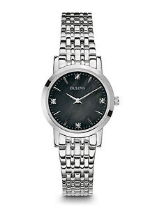 Bulova Women's 96P148 Diamond Quartz Movement Silver Tone Watch