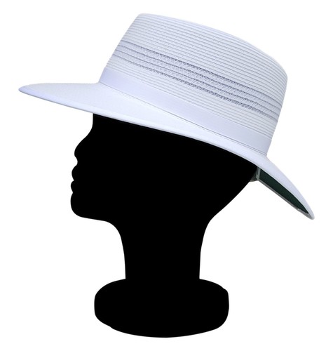 REO coiffure Camelia Femmes Sports Blanc chapeau été Turn Up Bord S-L