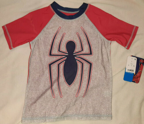 Details about   Boys Spider-man Rash Guard Swim Shirt Red Size Small NWT 
