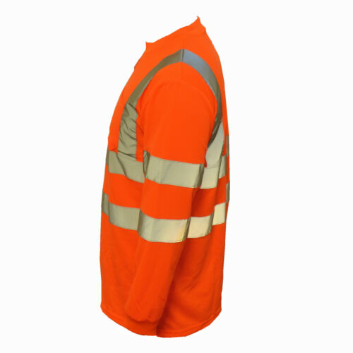 High Visibility T Shirt Hi Vis ANSI Class 3 Reflective Safety Lime Long Sleeve