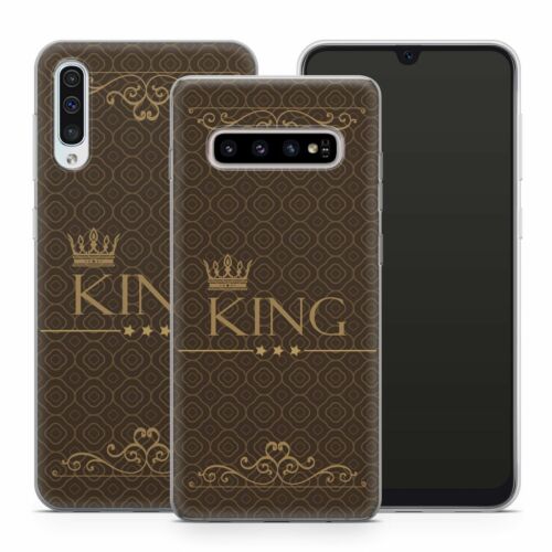 Funda de móvil lujo King y Queen para Samsung Silicona Funda mármol Marble rey