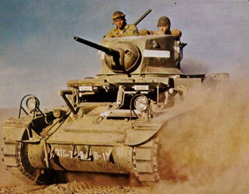 WWII WW2 COLOR Photo US Army M3 Stuart in Action World War Two Armor