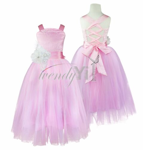 Flower Girls Wedding Formal Lace Junior Bridesmaid Party Pageant Princess Dress 