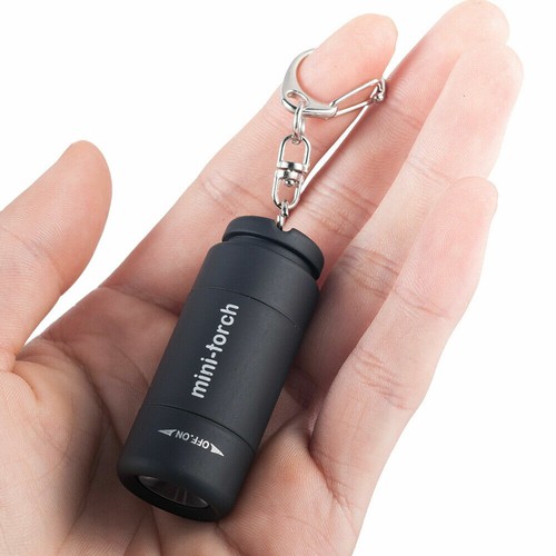 Mini LED Light USB Recharge Flashlight Lamp Pocket Keychain Torch Waterproof DE