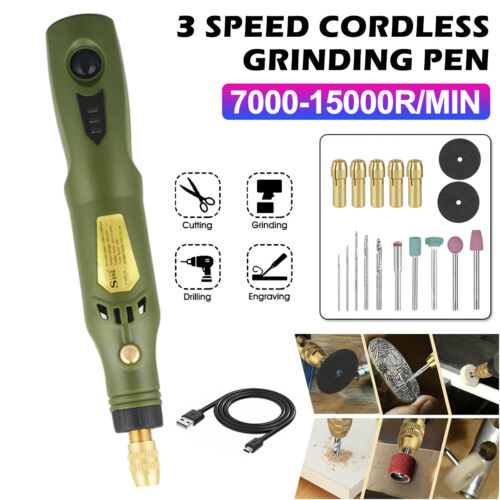 Mini Electric Grinder Rotary Variable 3 Speed Tool Drill Kit w//17pcs Accessories