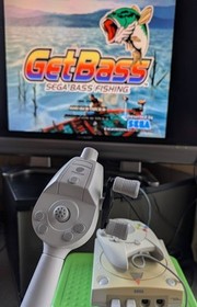 SEGA Dreamcast Get Bass Fishing Controller HDR-0012 Set Tested w/ Guide JAPAN