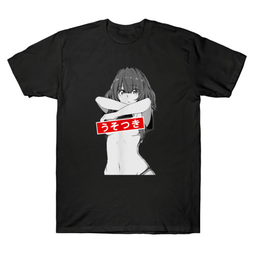 Lewd Anime Conduct Ahegao Hentai Anime Japan Funny T Shirt Men Black Cotton Tee