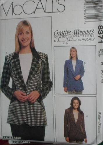 8371 McCalls SEWING Pattern Misses Lined Jacket UNCUT Nancy Zieman Creative OOP 