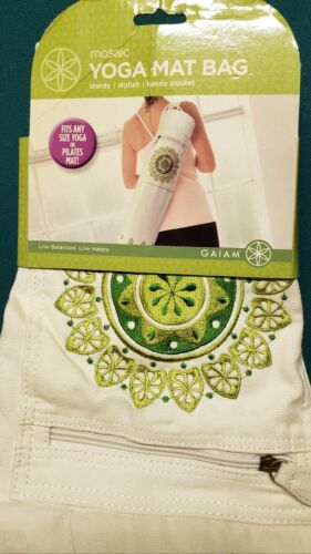 Gaiam Embroidered Yoga Mat Shoulder Bag New