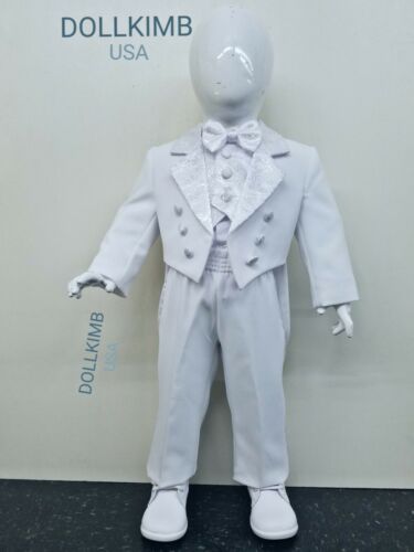 Boy penguin Suit Tuxedo formal TAIL Toddler S-20,traje para niÑo DE BAUTIZO S-20