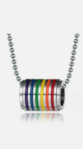 Pride Rainbow Dog Tag LGBT Stainless Steel Jewelry Gay Lesbian Pride Necklace