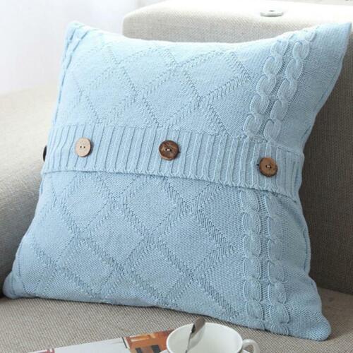 Throw Cushion Covers Cable Knit Knitted Pillow Case Cover Home Decor LC 