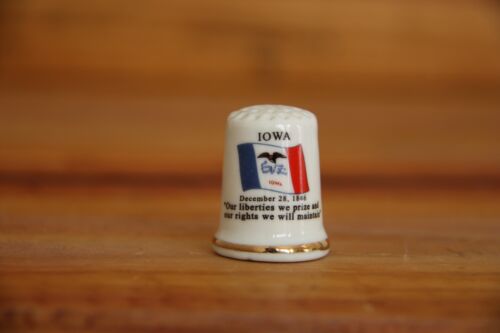 Iowa Porcelain Thimble Brand New Made by Finact Collectibles