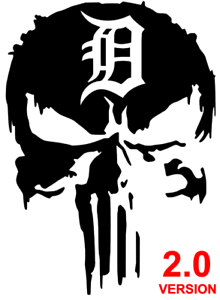 Detroit Punisher Skull Vinyl Decal Sticker Car Truck Motor City Logo Tigers