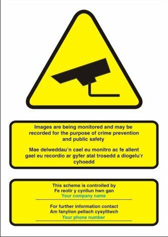 CCTV GDPR Signs 8 designs all data compliant Welsh/English language A4 300x200mm 