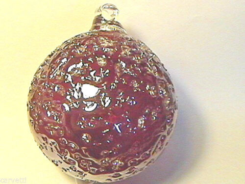HB6-1 1 Hanging Glass Ball 4" Diameter Ruby Red Crackle 
