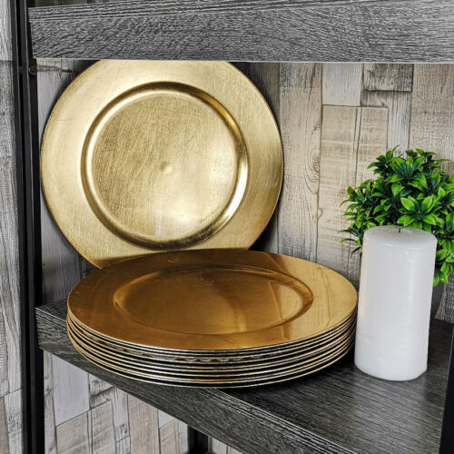 Set Of 20 Gold Effect Charger Plates Round Table Placemats Centerpieces Decor 