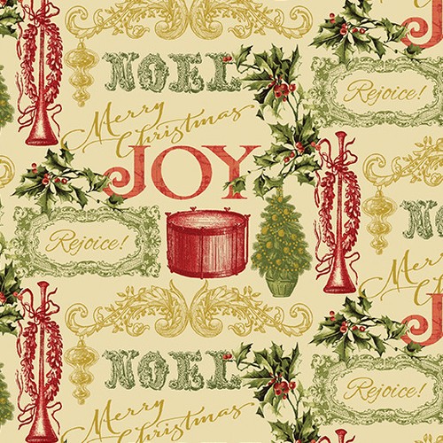 1663m-70 1 Half Metre Length Florentine Christmas Print Fabric