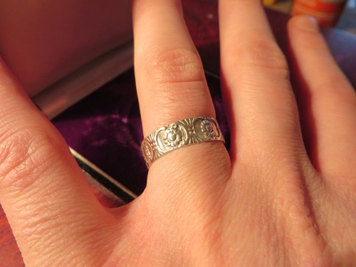 Antyki I Sztuka Hubscher Silber Ring Muster Bluten Floral Jugendstil Art Deco Vintage Retro Srebro Hshdnet Com