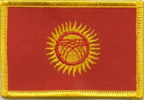 Aufnäher Kirgisistan Fahne Flagge Aufbügler Patch 8 x 5 cm