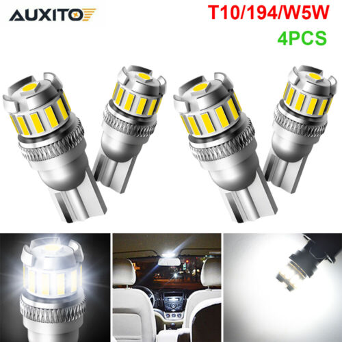 4X T10 194 W5W LED Interior Wedge Map Plate Side Light Lamp Canbus Bulbs White
