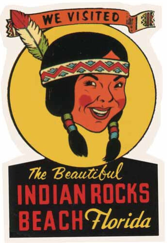 Indian Rocks Beach  Florida    Vintage 1950/'s Style  Travel Decal Sticker