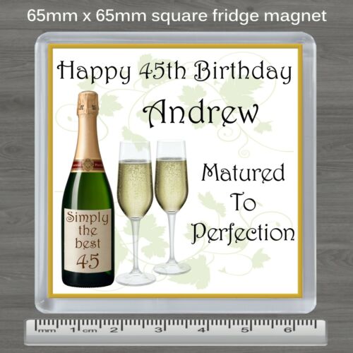 Personalised Pink Champagne Fridge Magnet 18 21 30 40 50 Birthday Any Age Gift