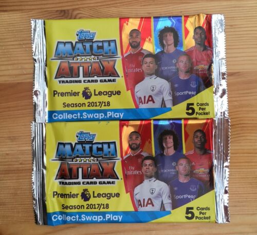 Match Attax Trading Cards 2017/18 Season 2 Packs Of 5 Cards Unopened 