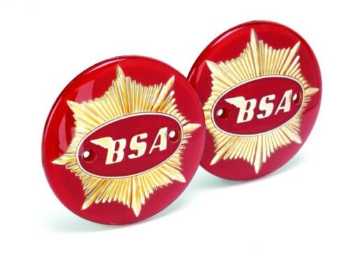 BSA Gold Star Paire Réservoir à Essence insignes or Rouge 4/" 65-8228 65-8193
