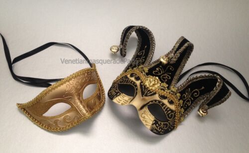 Mens and Womens Venetian Masquerade couple clowns mask Dress up midnight Party