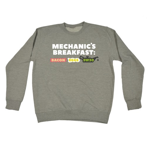 Mechanic Breakfast SWEATSHIRT jumper car engine motorbike funny birthday gift