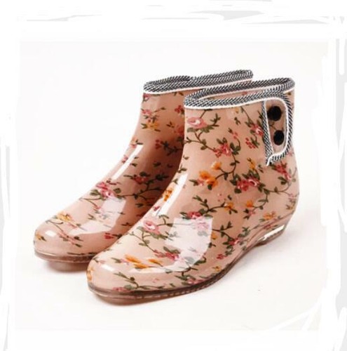 Details about / Fashion Womens Ankle Rain Boot Waterproof Rubber Short Carf Anti-Slip Shoes Size
