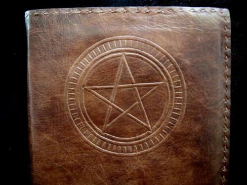 Handmade Leather Pagan Journal Book of Shadows A5 WICCA PENTAGRAM Refillable 
