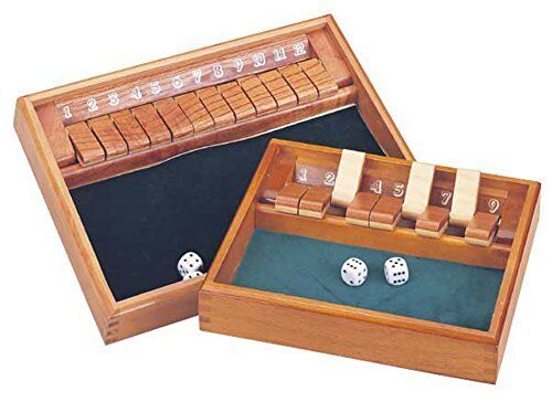 12 Number Shut the Box Board Game Wooden Case Circa Vintage Drinking Pub Dice
