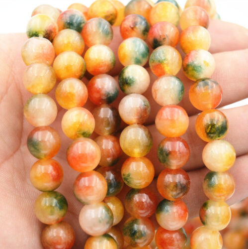 Naturel multicolore Candy Jade Gemstone 10 mm Round Loose Beads 15" 
