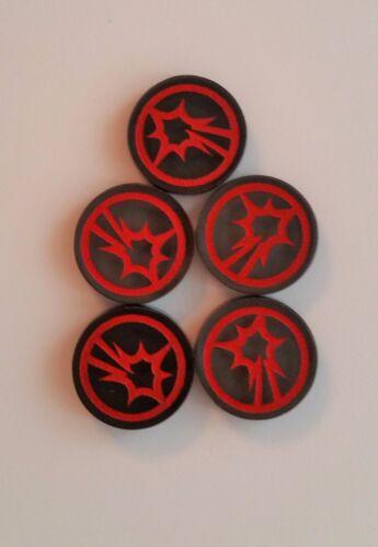 x5 Acrylic Tokens Spring 2015 Promo by FFG Star Wars Armada Red Dice Bag