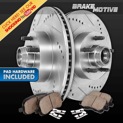 Rear Drilled /& Slotted Brake Rotors /& Ceramic Pads For 1996-1997 Audi A4