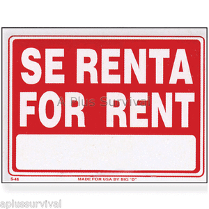 2 Pack Se Renta For Rent 9/"x12/" Caution Safety Sign Home Business Office Yard