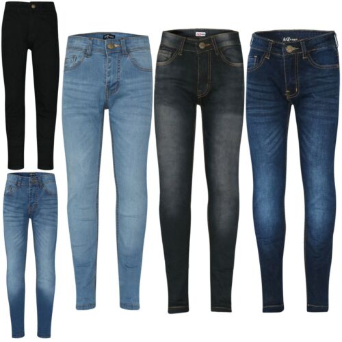 Kids Boys Skinny Jeans Designer Denim Stretchy Pants Fit Trouser New Age 5-14 Y