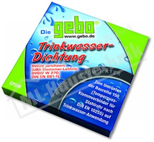 Trinkwasser bis 25 Grad 1/" Zoll Gebo Gummiformring EPDM z Umrüsten f