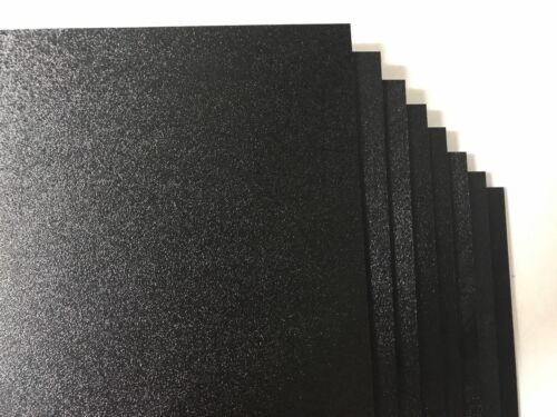 ABS Black Plastic Sheet 1/4" x 12" x 12” Textured 1 Side Vacuum Forming Pack 8 