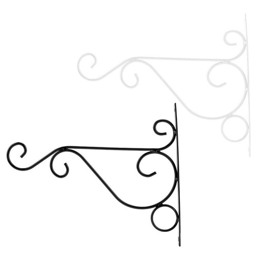 Iron Wall Hanging Flower Plant Pot Bracket Hook Shelf For Garden Planters Pots