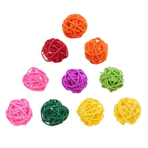 Pet Bird Toy Parrot Rattan Ball Chewing Ball Parakeet Cockatiel Budgie Hang Toys
